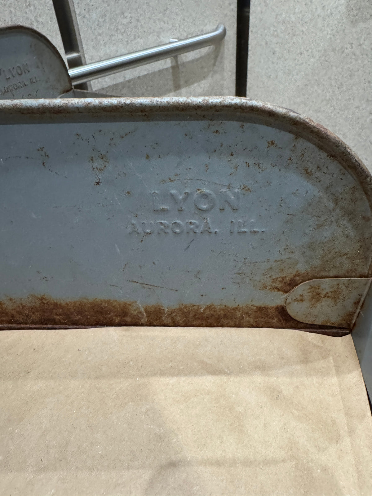 Vintage Lyon rotating metal hardware/parts bin rack (often called a "Rotabin")