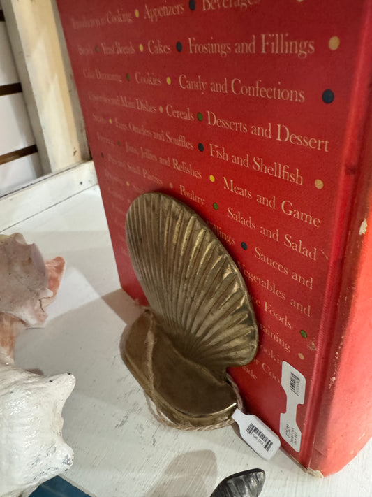 Vintage Brass Shell Bookends