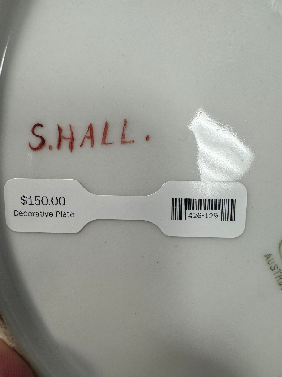 MZ Austria Hand-Painted Porcelain Plate — Signed S. Hall