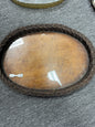 Oval Wicker Tray w/ Glass Bottom