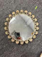Vintage Round Scalloped Mirror Tray