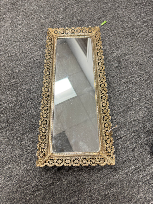 Vintage Lace Edge Mirror Tray