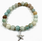 Stretchy Gemstone and Charm Bracelet: Amazonite