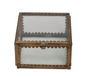 Brass & Glass Scalloped Trinket Box – 3" Square