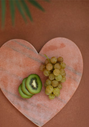 Pink Marble Heart Cheese Board