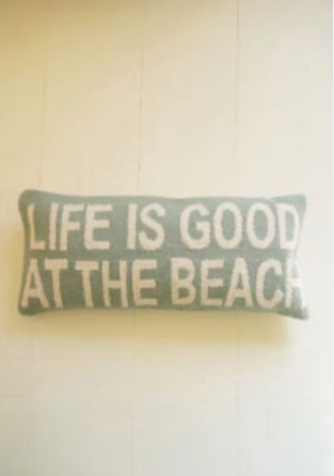 Beach Hand-Hooked Pillow