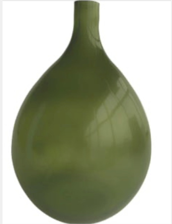 Glass Bottle Vase, Green