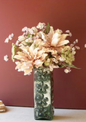 Square Glass Vase With Embossed Flowers