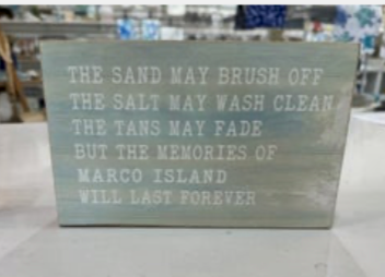 The Memories Of Marco Island Wood Block