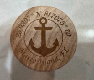 Wine Stopper Anchor w/ Coordinates