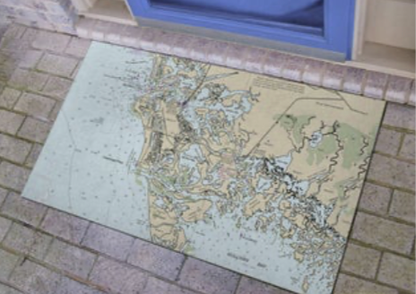 Marco Island, FL Nautical Map Door Mat: 30 inches x 50 inches