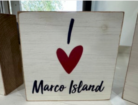 I Heart Marco Island Wood Block
