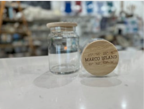 Coordinates  Wood Lid Jar | Marco Island