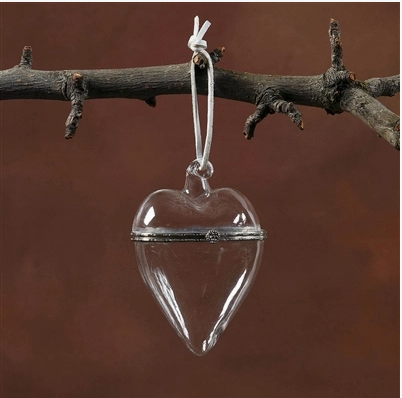Glass Keepsake Box Ornament - Heart