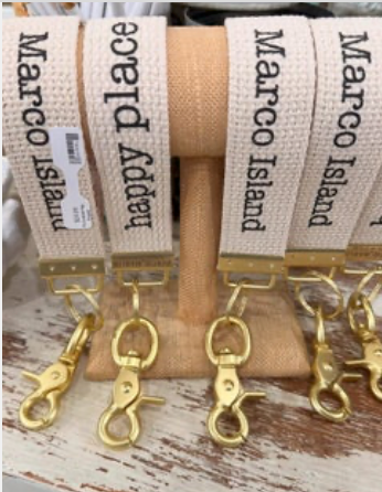 Marco Island Happy Place Keychain