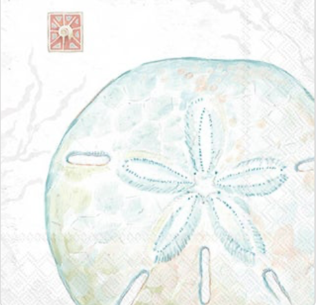 Paper Cocktail Napkins 20ct Delicate Sea Sanddollar