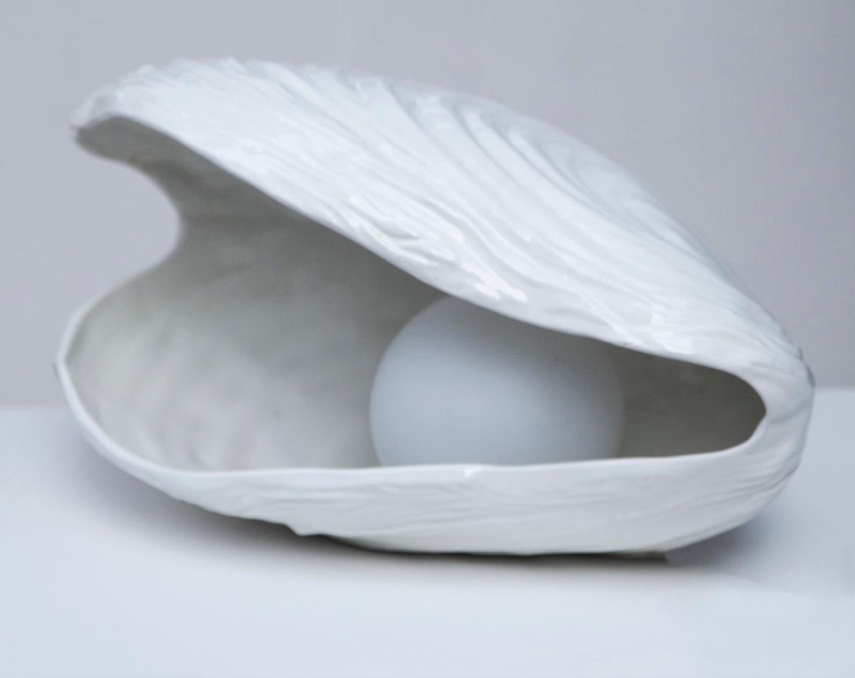 Tommaso Barbi Porcelain Porcelain Clam Table Lamp