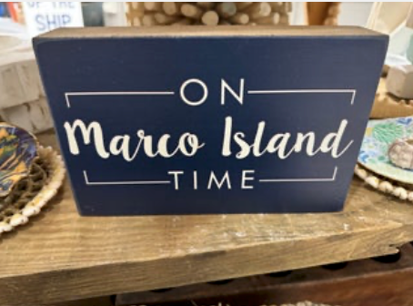 On Marco Island Time Wood Block