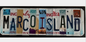 Marco Island Up-cycled License Plate Letter Sign