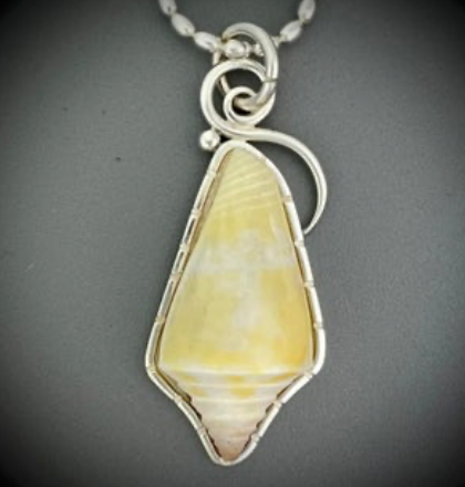Florida Cone shell from the Ten Thousand Island's set in sterling silver.