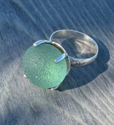 Ring - Sea Glass Sea Foam Bubble