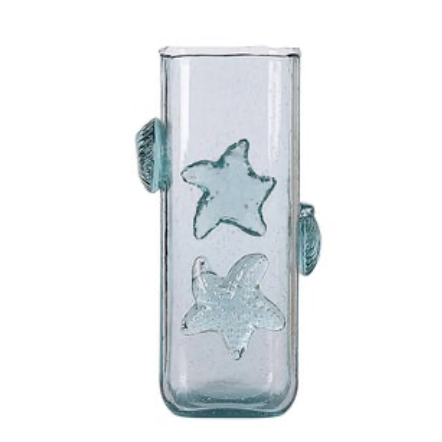 Shore Small Blue Vase With Shells