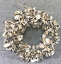 Full Oyster Shell Wreath 12" Round Abaca Twine Hanger