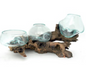 Driftwood Triple Blown Glass Vases