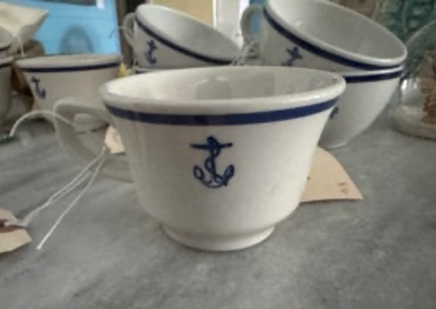 Vintage US Navy Wardroom Officer Flat Cup by Homer Laughlin