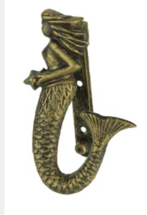 Cast Iron Mermaid Door Knocker - Bronze