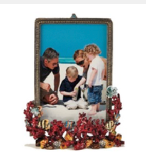 Coral & Fish Enamel Picture Frame