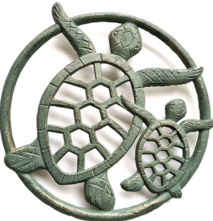 Double Sea Turtle Cast Iron Trivet