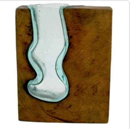 Driftwood Abstract Blown Glass Vase
