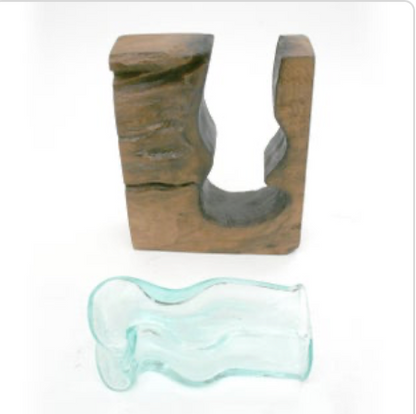 Driftwood Abstract Blown Glass Vase