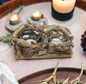 Driftwood Double Votive Candle Holder