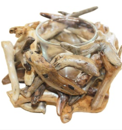 Driftwood Single Votive Candle Holder