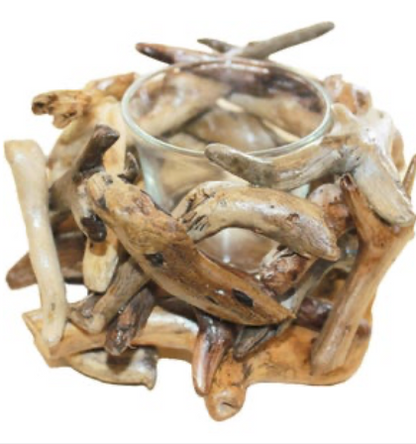 Driftwood Single Votive Candle Holder