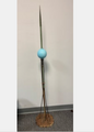 Antique Copper Lightning Rod with Blue Glass Ball