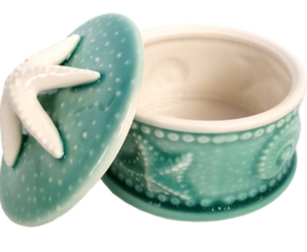 4" Porcelain Starfish Trinket Box