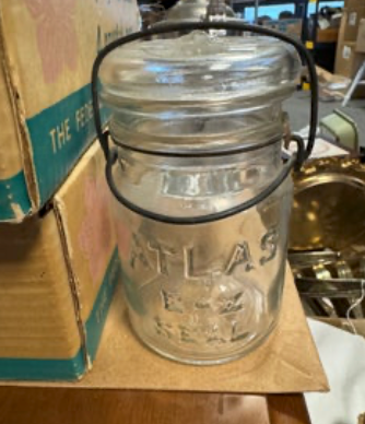 Atlas Canning Jar w/ Glass Lid - Vintage