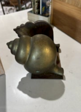 Brass Cone Shell Bookends - Vintage