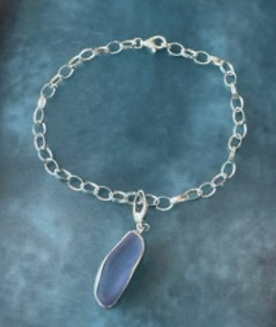 Handcrafted Ankle Bracelet with Charm by Sea Glass Gold