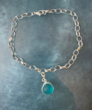 Handcrafted Ankle Bracelet with Charm by Sea Glass Gold
