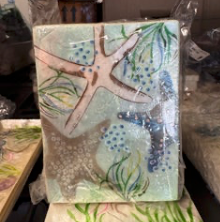 Starfish Painted Capiz Rectangle Box