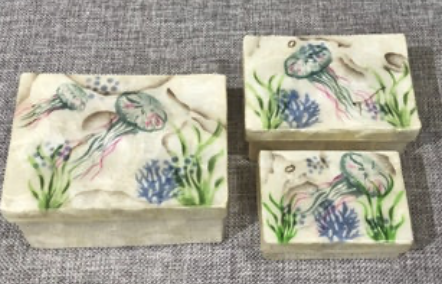 Jellyfish Painted Capiz Rectangle Box
