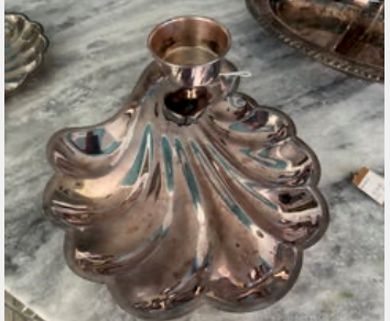 Vintage Sheffield Silver Scallop Serving Tray