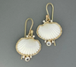Ark Clam Shell & White Topaz Earrings | Sterling Silver