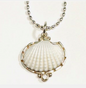 Ark Clam Shell & White Topaz Pendant | Sterling Silver