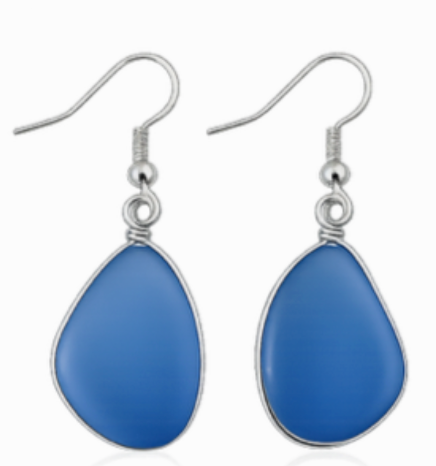 Freeform Triangle Earrings - Sapphire