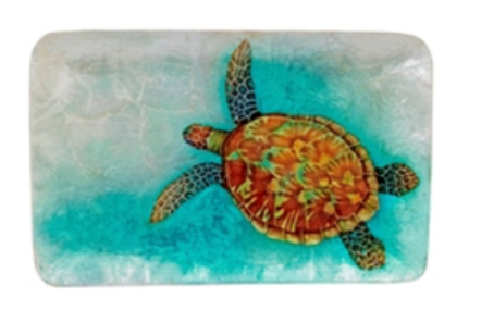 Sea Turtle Capiz Large Tray